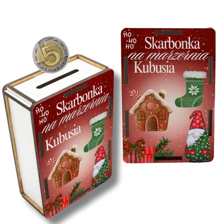 Personalizowana świąteczna skarbonka na mikołajki